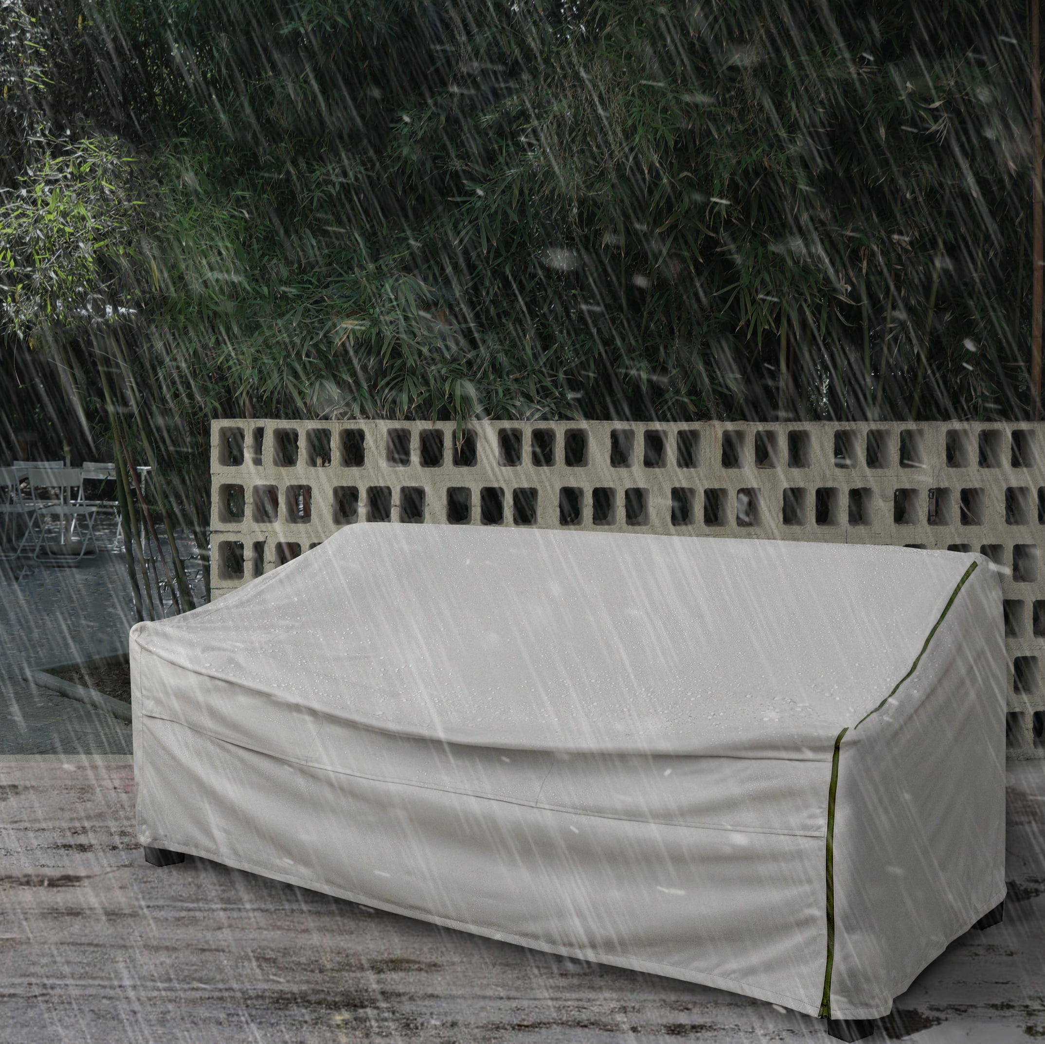 Phantoscope 1-Piece Waterproof Outdoor Patio Sofa Cover, Weather-Resistant Furniture Protector, Light Gray
