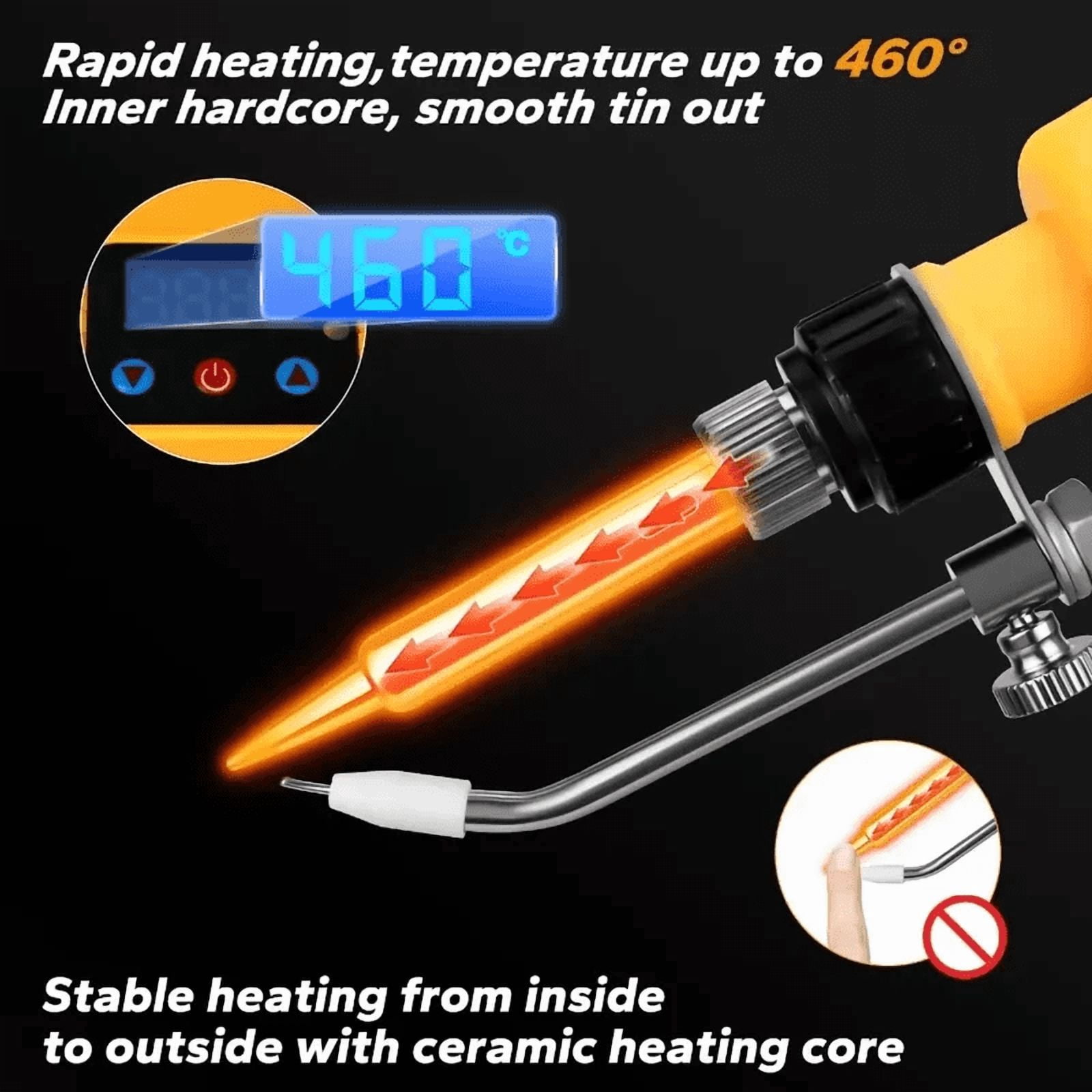 75W Cordless Soldering Iron Kit for De.walt 20V Battery Fast Welding Tool LCD Digital Display Electric Solder Gun (No Battery)
