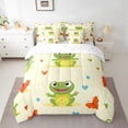 thumbnail image 2 of Erosebrial 7Pcs Frog Comforter Set Bed In A Bag, Cartoon Frog Butterfly Decor Full Size, 2 of 4