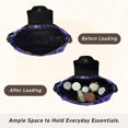 thumbnail image 4 of Iauyy Women's Handbag Removable Shoulder Satchel Bag-Polyester and PU leather ，Purple-flower, 4 of 7