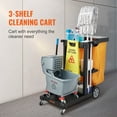 thumbnail image 4 of Efficient 3-Tier Commercial Cleaning Cart with 25 Gal Liner, High-Capacity Mobile Janitorial Cart for Hotel, Office, and Hospital Use, 4 of 7
