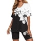 thumbnail image 4 of Puntoco Mujer Verano Manga Corta V-Cuello Tops Pantalones Cortos Cómodo Homewear Traje De Dos Piezas Conjuntos Liquidación Puntoco Puntoco-5213, 4 of 7