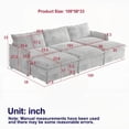 thumbnail image 6 of Modern Corduroy 3-Seater Sofa 220×80×75cm with 3 Movable Footrests, 6 of 11