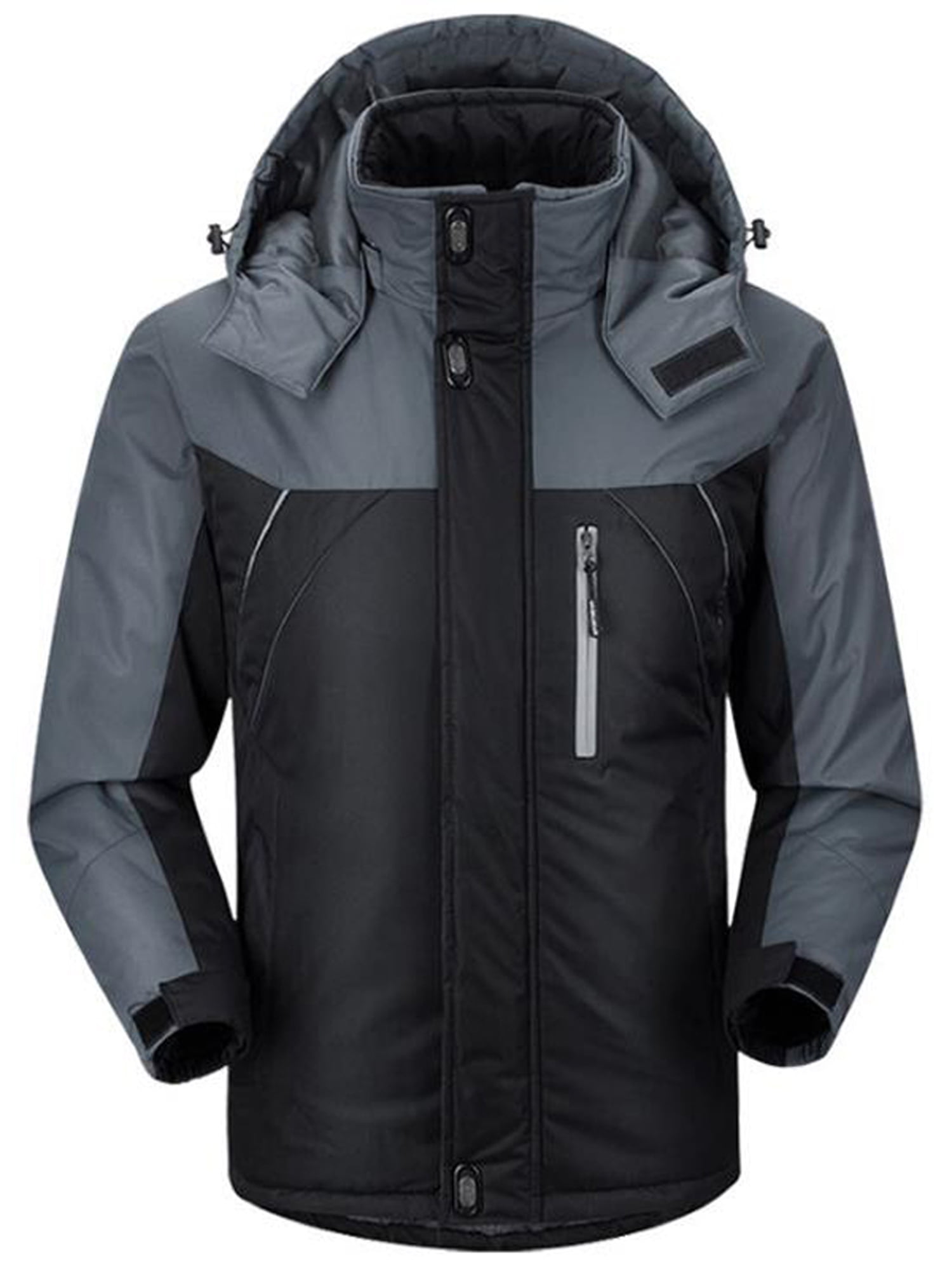 4How Mens Water Resistant Ski Jacket Hooded Outdoor Fleece Coat 