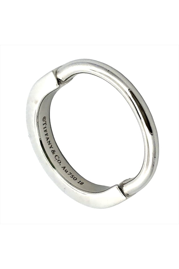 Pre-Owned Tiffany & Co. Lock Small Ring, approximately 18KWG (5.1g), White Gold.