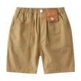 thumbnail image 2 of Spazoro Toddler Boys Girls Cargo Shorts, Summer with Pockets Solid Color Elastic Waist Casual Shorts for Boys Khaki Size 5 T, 2 of 9