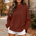 thumbnail image 2 of Yxbdin Womens Sweatshirts No Hood Mock Neck Sweatshirt Comfy Long Sleeve Tops Suitable Loose Fit Pullover Daily Going Out Fall Clothes, 2 of 9