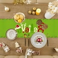 thumbnail image 2 of Table Runner Merry Christmas Theme Linen Green Elf Xmas Table Runner for Funny Decorations Kitchen Dining Room Home Seasonal Winter Holiday Indoor Outdoor Party 13 x 72 Inch, 2 of 6