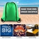 thumbnail image 4 of Mochila con cordón KUUQA Green, 25 unidades, para gimnasio, deporte, viajes, 4 of 7