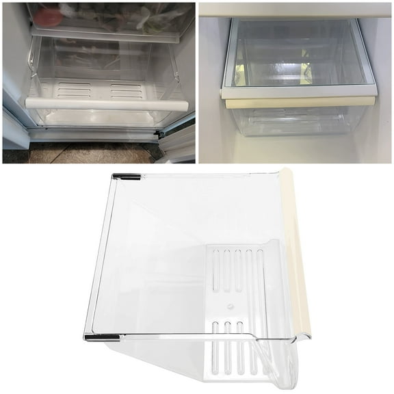 Kojem WP 2188664, Frigidaire Crisper Pan Drawer Bin, Replacement Fit for Whirlpool, Kenmore, Maytag, Refrigerator, Clear Crisper Pan Bottom Drawer