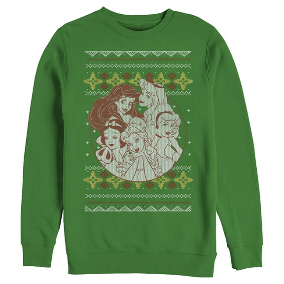 Men's Disney Ugly Christmas Princess Circle Sweatshirt