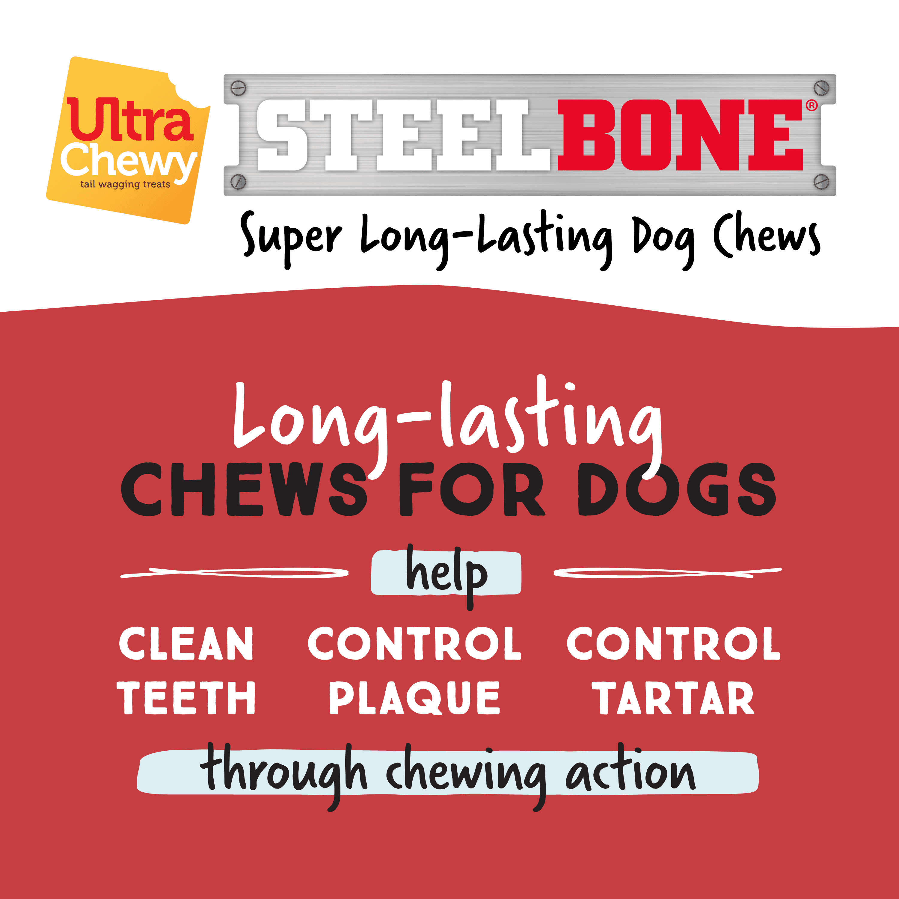 Ultra Chewy Steel Bones Beef Treat for Dogs, Regular (2 Pack)
