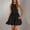 Black women's a line mini dress a1, variant on Women's Round Neck Sleeveless A-Line Mini Dress Solid Flowy Casual Skater Dresses for Women Holiday Party Beach Clothes, Khaki S