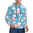 thumbnail image 2 of Wukai Panda Flying in the Sky Print Men Hoodies Fleece Sweatshirts Long Sleeve Sweaters Pullover Fall Outfits Winter Clothes-Medium, 2 of 7