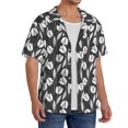 thumbnail image 4 of Wukai Tulips Flowers Men's Casual Short-Sleeve Button Down Shirt - Lightweight Summer Dress Shirt for Daily Wear-XX-Large, 4 of 7