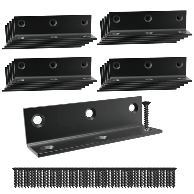 Soporte de esquina Aufuga de acero inoxidable de 20 cm negro con tornillos