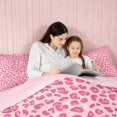 thumbnail image 4 of Erosebridal Leopard Bow Print Full Size Comforter Sets for Girls, Cheetah Animal Spots Girly Bedding Comforter Set, Pink Reversible 3-Piece 1 Comforter and 2 Pillowcases, 4 of 6