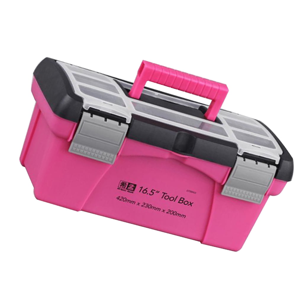 MultiFunctional Storage Case Toolbox Plastic Storage Organizer Toolbox Pink Box 