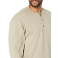 thumbnail image 3 of Hanes Mens Beefy-T Long-Sleeve Henley, L, Pebblestone Crossdye, 3 of 4
