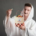 thumbnail image 4 of WHEANG Halloween Handbag Basket Canvas Bucket Halloween Decorative Hand Held Cloth Basket Large Capacity Storage Candy Basket, 4 of 5