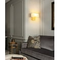 thumbnail image 2 of Claxy Gold Wall Sconces with Rectangle White Fabric Shade 2-Pack, 2 of 6