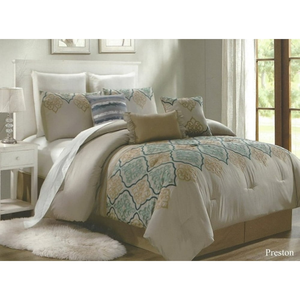 Unique Home 7 Piece Preston Ruffled Bed In A Bag Clearance bedding