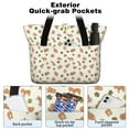 thumbnail image 2 of Tote Bag for Women - Beige Christmas Gingerbread Pattern Shoulder Bag - Large Utility Work Duffle Bag with Zipper Handbag for Travel, Work, Sprots, 2 of 5