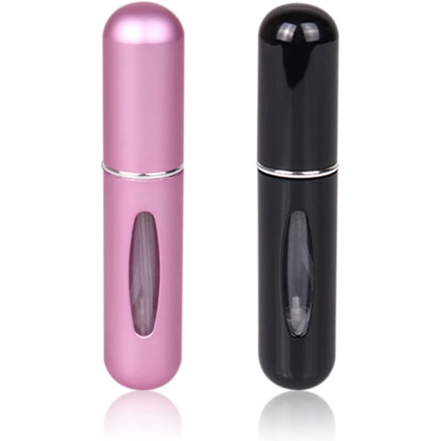 Travel Mini Perfume Refillable Atomizer, Portable Perfume Spray Bottle Container, Travel Perfume Scent Pump Case Fragrance Empty Spray Bottle for Traveling and Outgoing (2 Pack, 5ml)