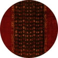 thumbnail image 1 of Ahgly Company Indoor Round Abstract Yellow Modern Area Rugs, 7' Round, 1 of 4