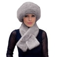 thumbnail image 2 of 2 Pcs/Set Men Winter Mongolian Hat Neck Warmer Thick Stretchy Solid Color Ear Keep Warm Daily Wear Dome Cap Outdoor Skiing Skating Headwear, 2 of 8