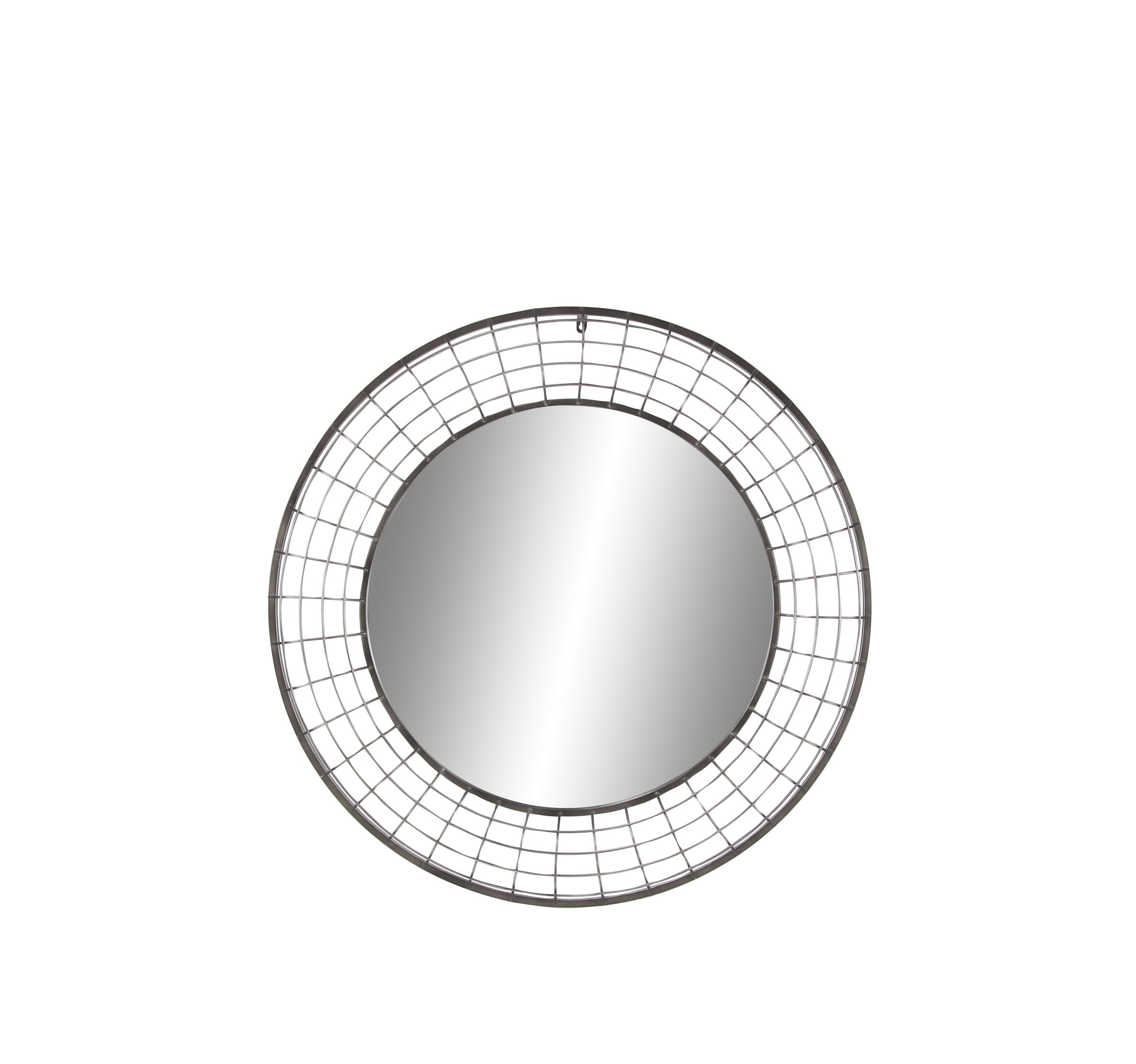 Decmode Traditional 36 Inch Black Metal Round Wall Mirror