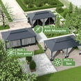 thumbnail image 6 of Kullavik 12'x20' Hardtop Gazebo, Outdoor Double Roof Canopy with Netting and Curtains, Galvanized Metal Frame, Sunshade for Patio, Backyard, Deck and Lawns-Gray, 6 of 7