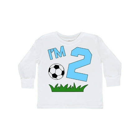 

Inktastic Im Two! second birthday soccer Gift Toddler Boy or Toddler Girl Long Sleeve T-Shirt