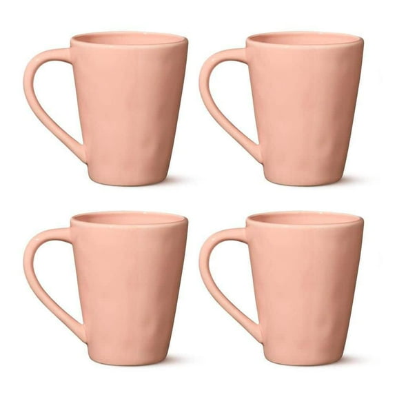 Desert Rose 18 oz. Pink Stoneware Mug Set of 4