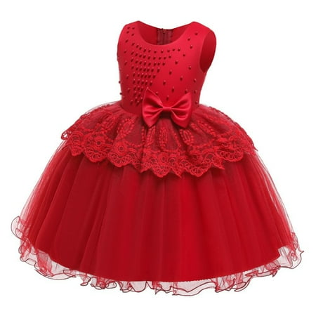 

Girl Summer Lace Princess Dress Kids Dress for Girls Party and Wedding Christmas Clothing Bowknot Lace Tutu Prom Ball Gown Dress