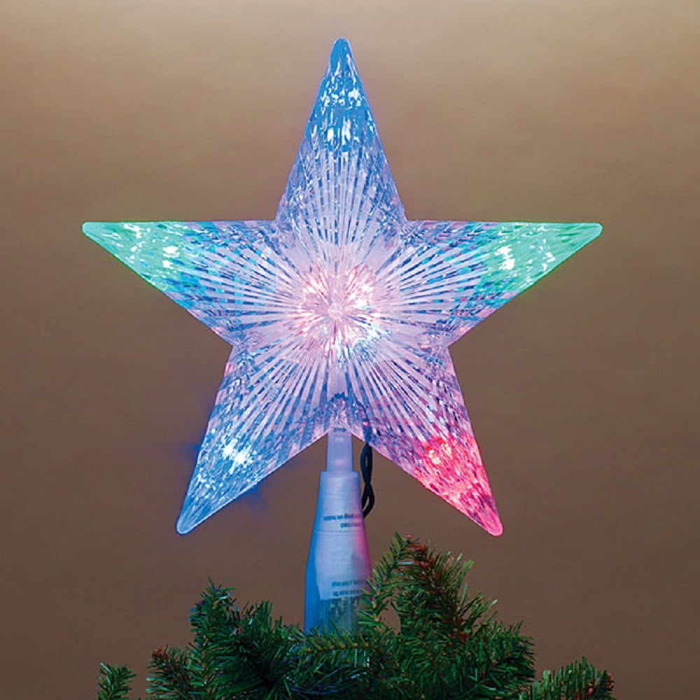 2017 2022 Star Christmas Tree Ideas Images Crystal Star Multi Color LED Christmas Tree Topper 10 Inch Walmart
