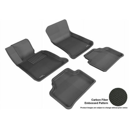 3D MAXpider 2012-2015 Fits BMW X1 1st Row 2nd Row Kagu Carbon Fiber Embossed Pattern Black Floor Mat L1BM04501509