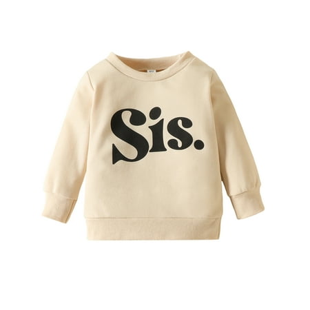 

Genuiskids Toddler Kids Girls Boys Sweatshirts Letter Print Long Sleeve Hoodies Fall Winter Casual Pullovers Tops 0-4T