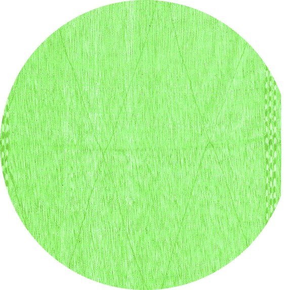 Ahgly Company Indoor Round Solid Green Modern Area Rugs, 8' Round