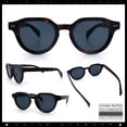 thumbnail image 2 of Round Horn Rim Sunglasses Retro Hipster Vintage Keyhole Bridge / Tortoise - Black, 2 of 7