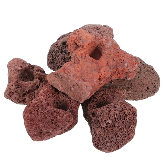 Masteelf 6 Pcs Fish Tank Rock Aquarium Decor Parts Volcanic Ornaments Coffee
