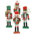 thumbnail image 4 of HEMOTON 4Pcs Nutcracker Soldier Ornaments Small Wood Crafts Christmas Decoration 12.0X3.5X3.5Cm, 4 of 7