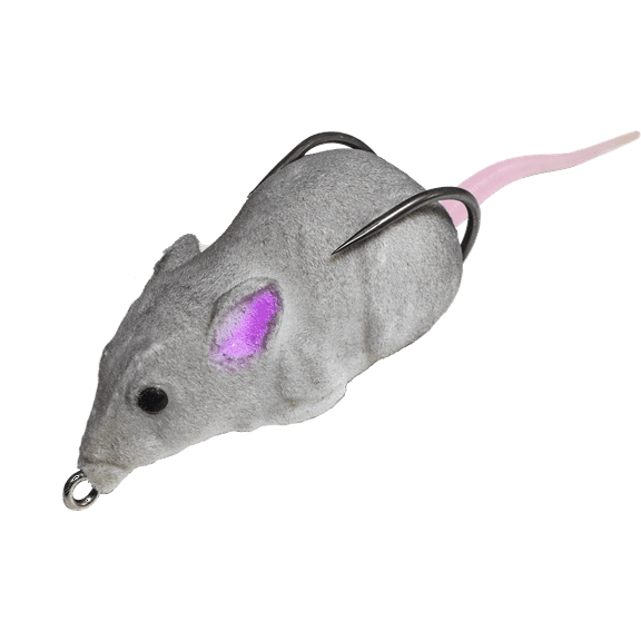 Lunkerhunt Furenzy Mouse Topwater Fishing Bait, 2.5 inch, Grey