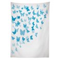 thumbnail image 3 of Ambesonne Vintage Blue Tablecloth Rectangular Table Cover, Butterfly Flock, 60"x90", Azure Blue Pale Blue, 3 of 4