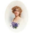 thumbnail image 2 of Raimund Ritter von Wichera 19x24 Black Ornate Framed Double Matted Museum Art Print Titled: Women's Portrait with Violet, 2 of 5