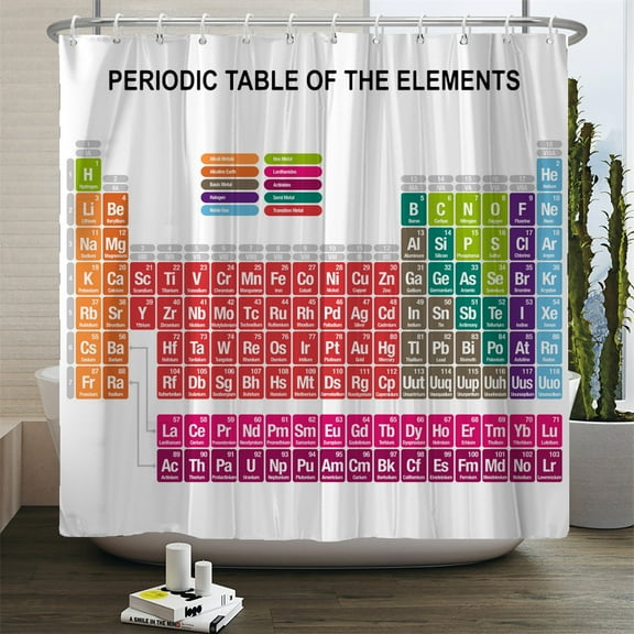Periodic Table of Elemts Shower Curtains Waterproof Bathroom Curtain With ratio