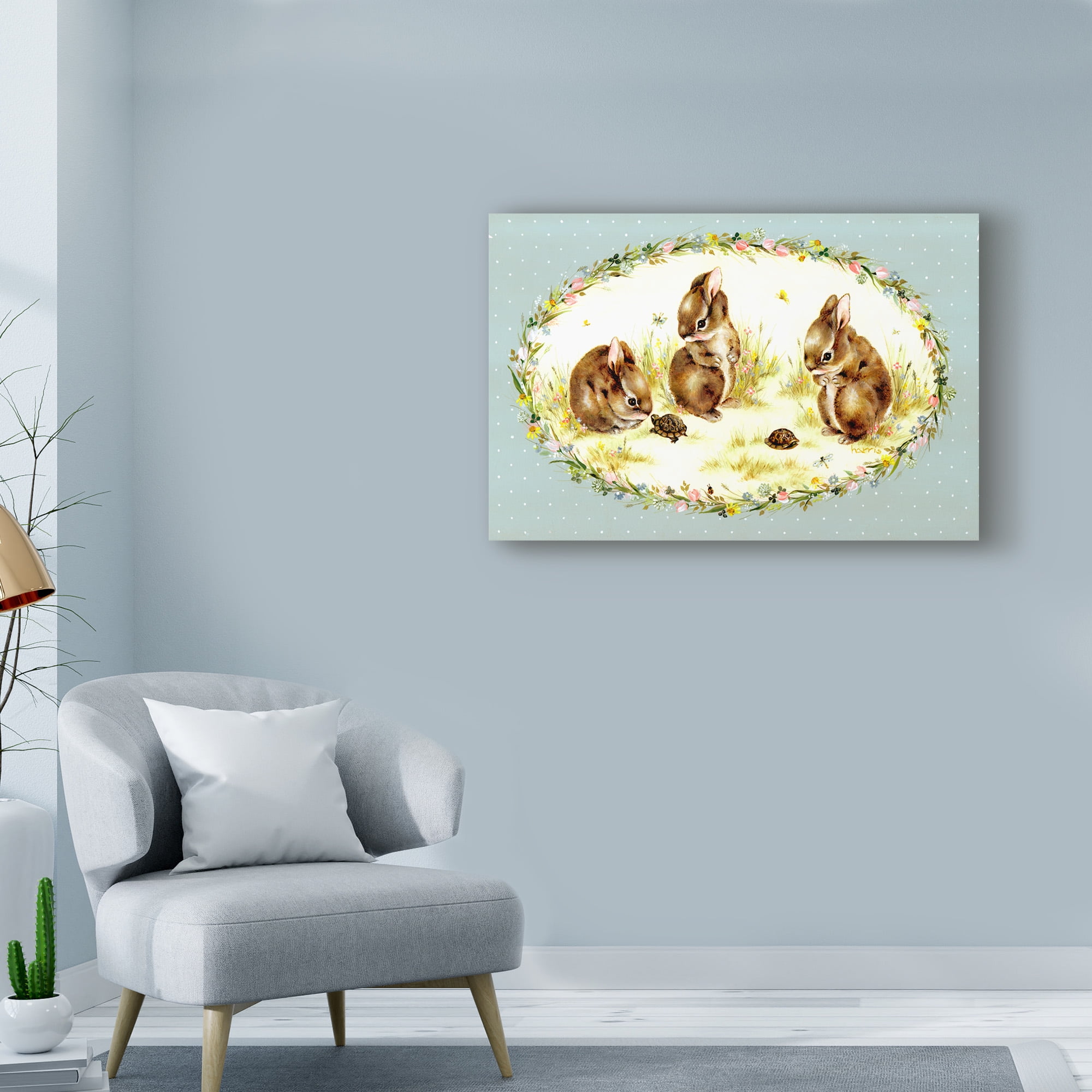 Trademark Fine Art 'Bunny Tales' Canvas Art by Peggy Harris