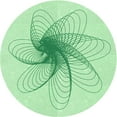 thumbnail image 1 of Ahgly Company Tapis d'Intérieur Rond Lavable en Machine Vert Menthe Transitionnel, 3 Pieds Rond, 1 of 7