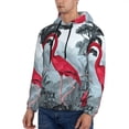 thumbnail image 2 of KLL Flamingo On The Jungle Print Mens Hoodie Long Sleeve Casual Pullover Hooded Sweatshirt Fashion Drawstring Hoodies with Pocket-Medium, 2 of 6