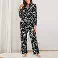 thumbnail image 6 of Rateoe Hand Drawn Snake Pattern Womens Pajamas Set Long Sleeve Sleepwear Button Down Nightwear Soft Cotton Pj Lounge Sets, 6 of 9